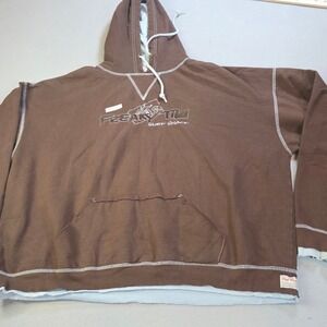 Rag Wear Freaky Tiki Surf Shack Hoodie Brown Distressed XXL Mens Sweatshirt